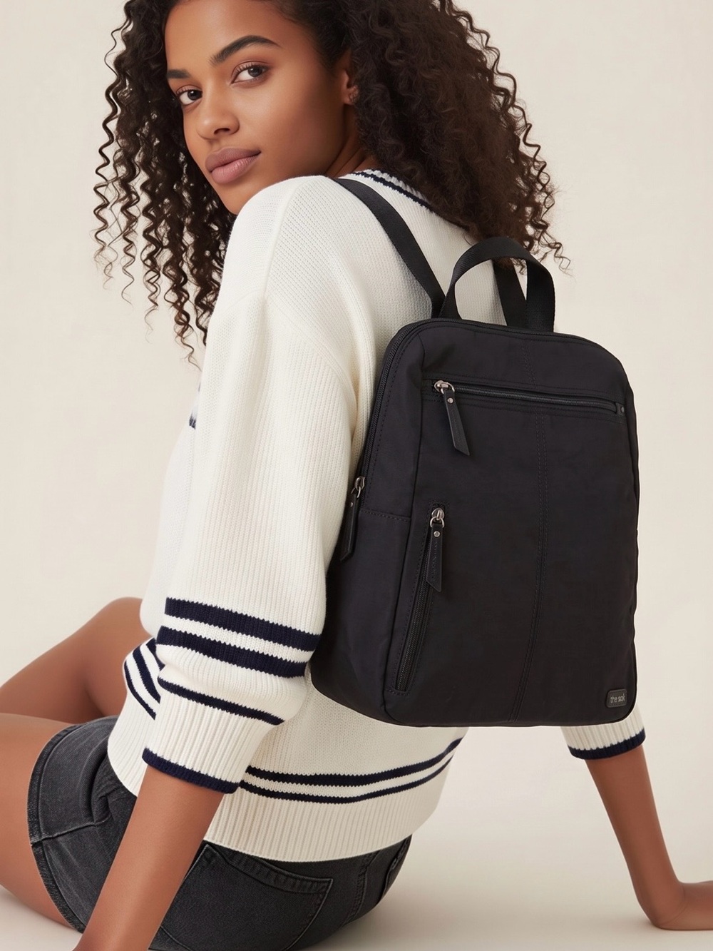 The Sak Black Everyday Zip-Front Backpack